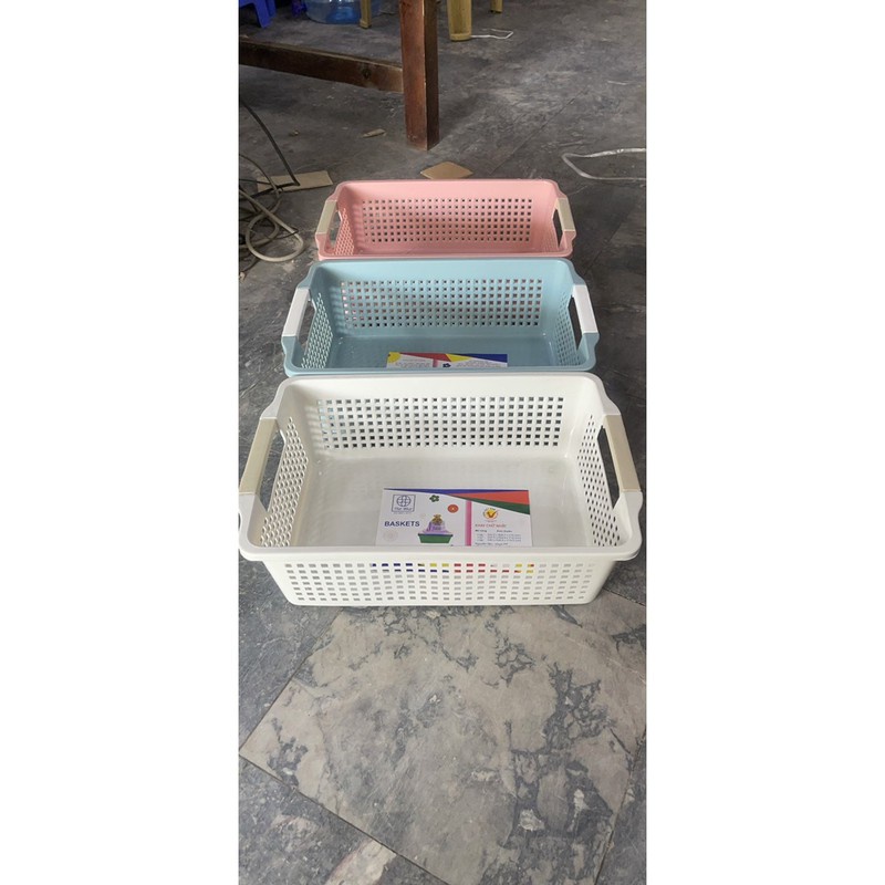 [Chọn màu] Rổ Nhựa Chữ Nhật Việt Nhật 44x30x15cm