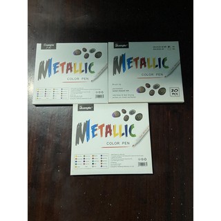 Bút nhũ Metallic color pen Guangna ngòi lông- Trang trí scrapbook, thiệp, album