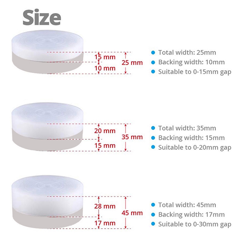 Dải bịt kín khe cửa làm từ silicon trong suốt dài 2m chống thấm nước