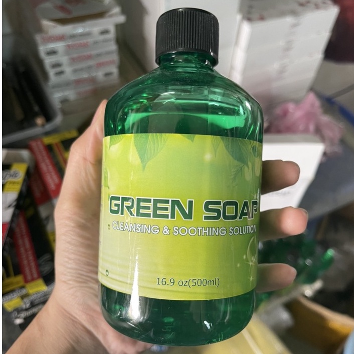 Dung dịch tạo bọt Blue soap 500ml siêu đặc giúp lau chùi mực vệ sinh da trước và sau xăm