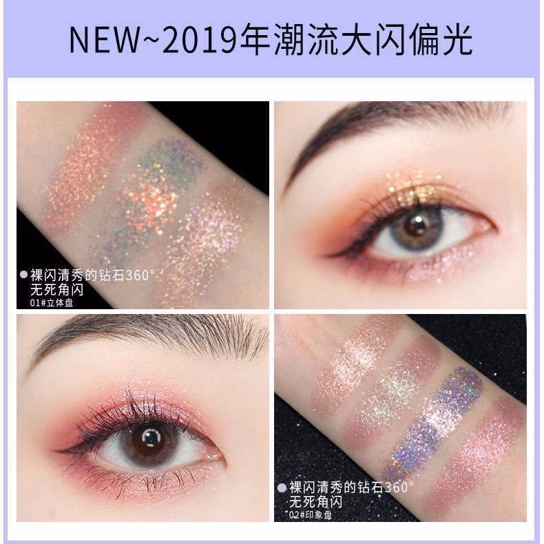 Bảng Phấn Mắt Bóng Lưu vực Net Red The same 9-color keyboard fingertip eye shadow earth color bead matt Light waterproof and non-removing makeup sequined eyeshadow palette student