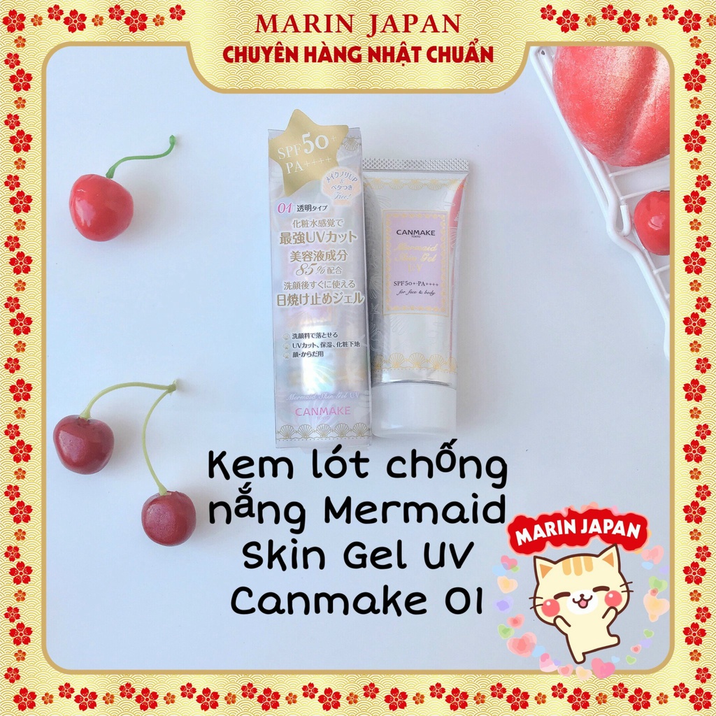 (SALE 350k-&gt; 235k) KEM LÓT CHỐNG NẮNG-MERMAID SKIN GEL UV CANMAKE NHẬT BẢN