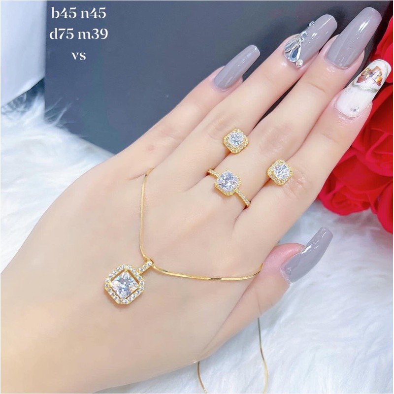 Bộ trang sức mặt đá gold 10 có bán lẻ món