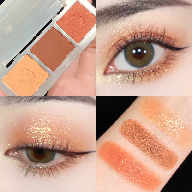 Bảng phấn mắt 3 màu CALLCALL LING bắt sáng hot trend GECOMO Cute Claw Three Color Eyeshadow Palette GECO08 CALL02
