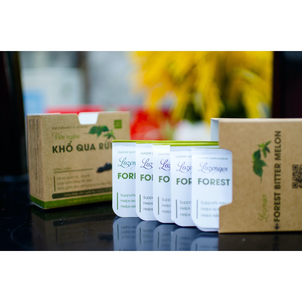 Viên ngậm giảm ho không đường từ Khổ qua rừng hộp 20 viên dành cho người tiểu đường, ăn kiêng