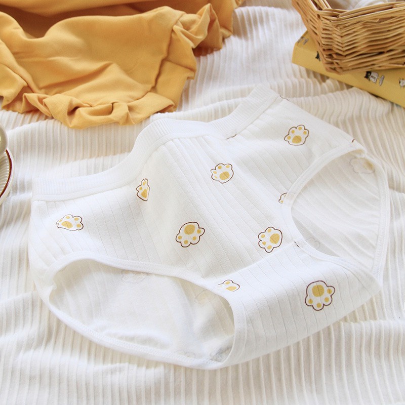 Quần Lót Nữ Cotton Cao Cấp mềm mại tông vàng họa tiết gấu vàng đáng yêu ngộ nghĩnh MÃ 680