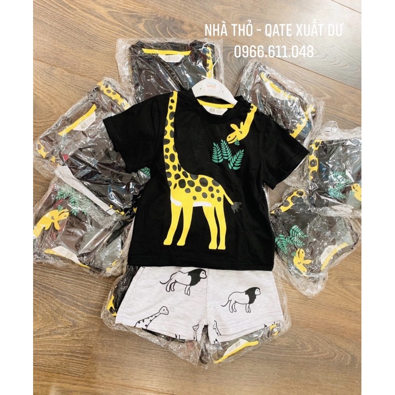 Bộ cộc tay cotton HM hươu/chó snoopy/mickey cho bé trai