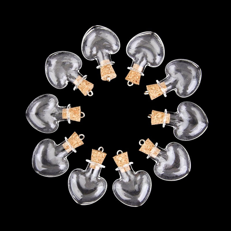 Bộ 10 Dây Treo Chai Thủy Tinh Hình Trái Tim