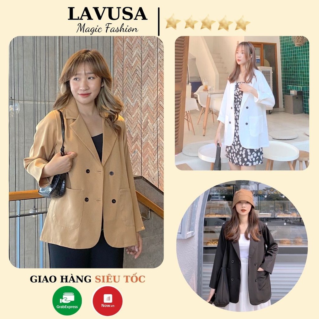 Áo Vest Blazers Nữ 💖 𝘍𝘳𝘦𝘦𝘴𝘩𝘪𝘱 💖 Áo Blazer Trơn Đen Hàn Quốc 1 Lớp Siêu Hot LAVUSA ( Ảnh Thật / Chính Chủ ) BZ01