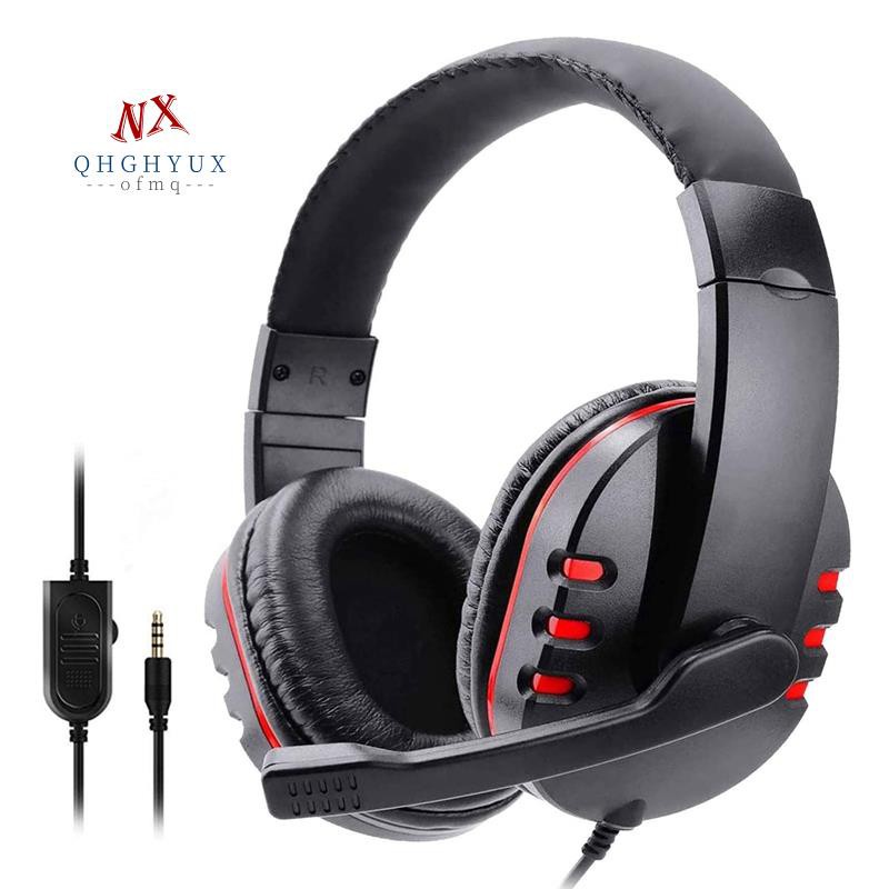 Wired Headphones with Mic Laptop Phone Stereo Sound Gaming Computer Headset for Sony PS5 PS4 Blue