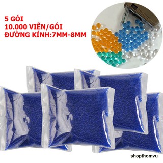 Combo 5 Gói Hạt Nở Xanh 7mm Với 10000 Hạt / 1 Gói - Chọn Nhiều Mầu