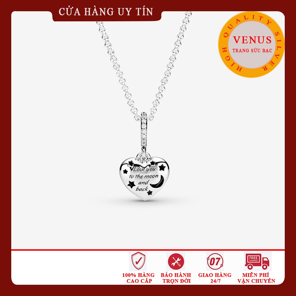 Dây chuyền nữ mặt trái tim rời- Bạc 925 cao cấp- Trang sức bạc Venus