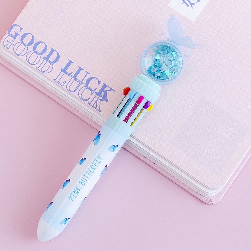 Bộ Bút Bi 10 Màu Hình Nàng Tiên Cá