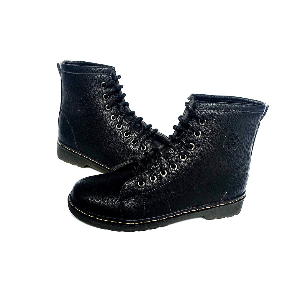 Giày boot nam cổ ngắn da sần HB5021 - Đen | BigBuy360 - bigbuy360.vn