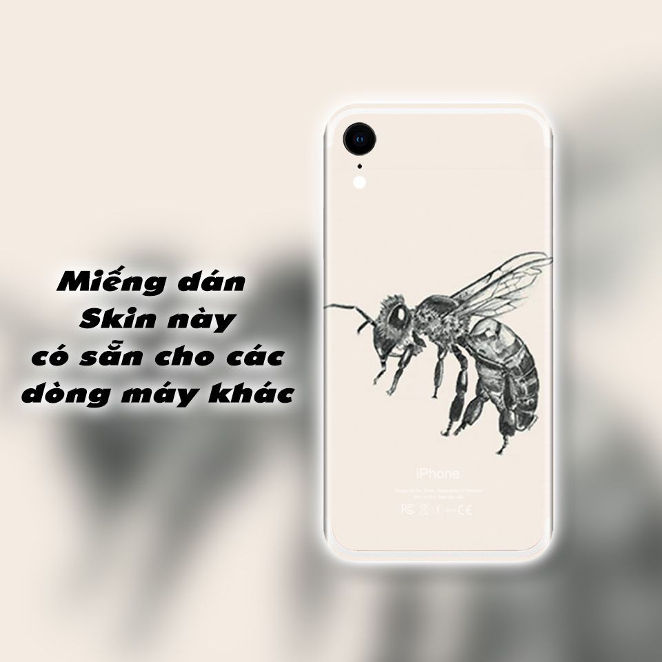 Miếng dán skin hình Animal 4D+ Queen Bee (Mã: con ong cho iPhone ( có đủ mã máy )