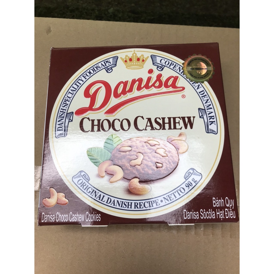 Bánh Quy Bơ Danisa chocolate hạt điều (Hộp 90g)