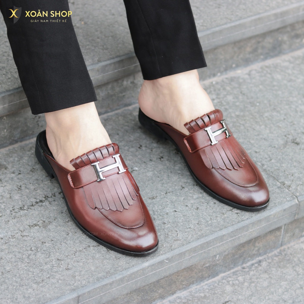 Giày Sục Nam Da Bò Cao Cấp Tại Hà Nội { BẢO HÀNH 1 NĂM } - Mã S003 Màu Nâu | BigBuy360 - bigbuy360.vn