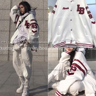 Áo khoác bomber unisex - áo khoác nỉ bomber IB kiểu dáng form rộng nam nữ mặc được Nguyễn Hoa