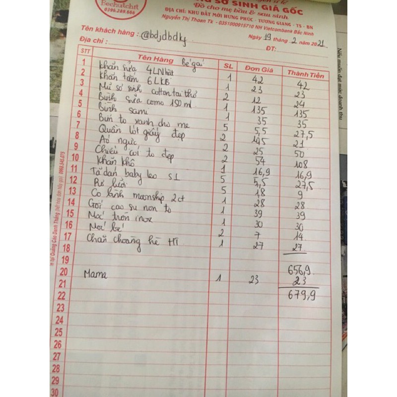 Combo sơ sinh mẹ tự chọn 19.2 (bỏ mama, qlg)