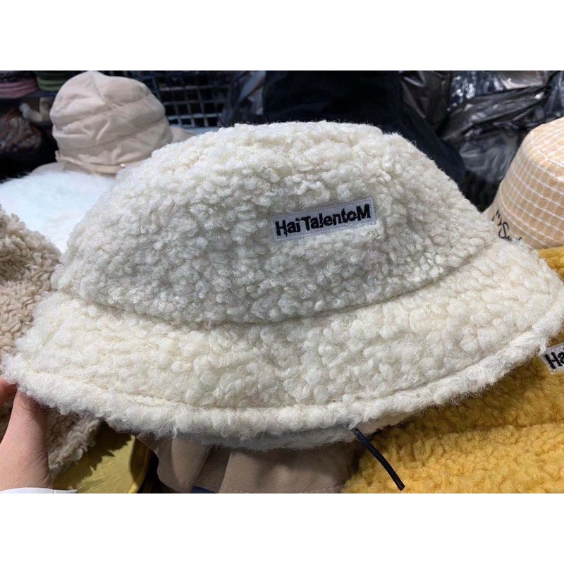 Mũ len lông cừu nón bucket ulzzang cá tánh dễ mix and max
