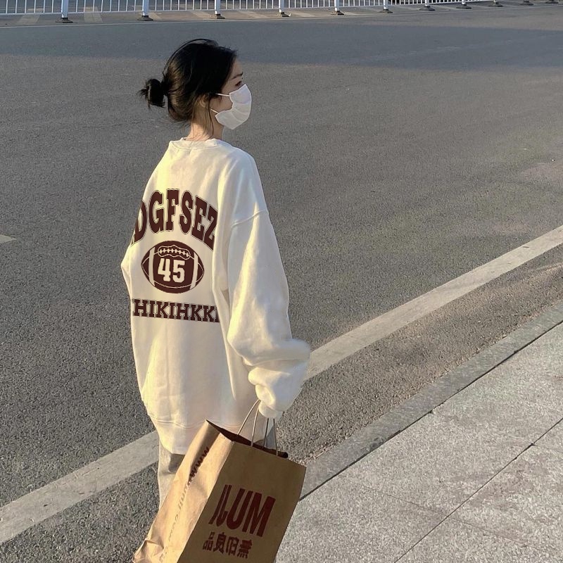 Áo sweater SELVZE tay dài cổ tròn in họa tiết thời trang dành cho nữ với nhiều màu tùy chọn