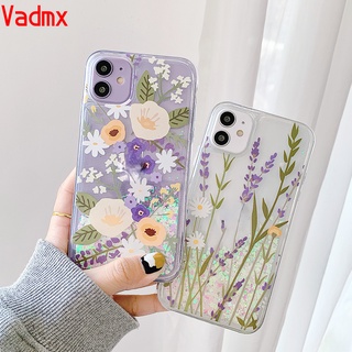 Ốp Lưng Trong Kim Tuyến Trang Trí Hoa Thích Hợp Cho Iphone 12 12 Pro 11 Pro Max Xsmax Xr X 8 7 6 Plus