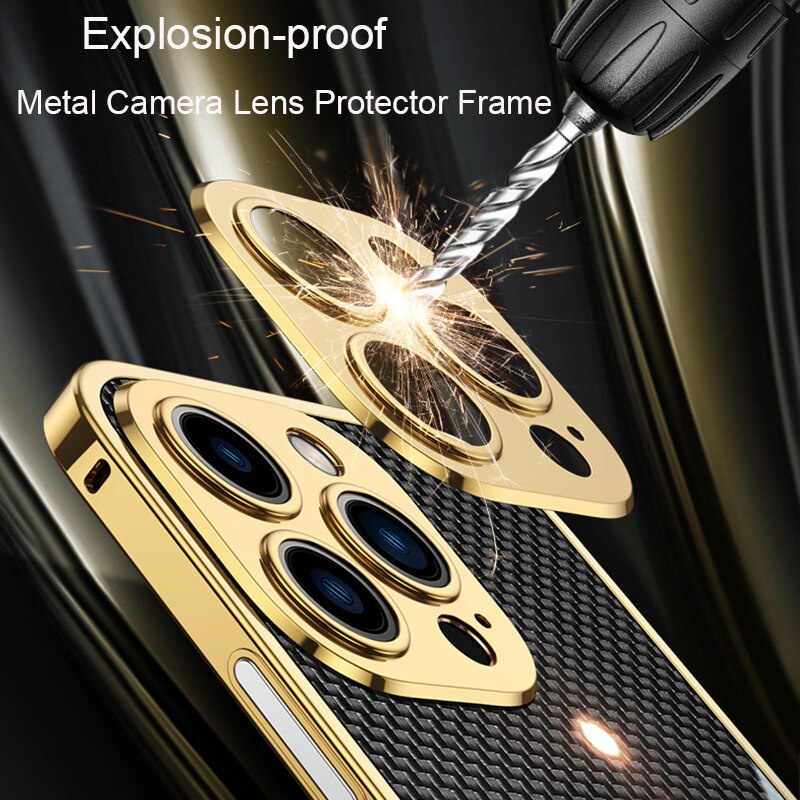 Ốp Điện Thoại Sợi carbon Khung Nhôm Mạ Viền Cho iphone 13 pro max 12 pro mini 11 11 pro max 12