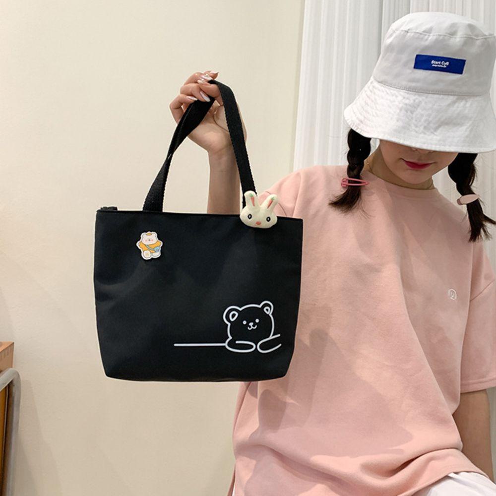 USNOW Túi Vải Canvas Đựng Mỹ Phẩm In Hình Thỏ Dễ Thương