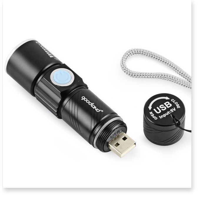 ĐÈN PIN MINI FLASHLIGHT USB CREE Q5 có cổng sạc USB