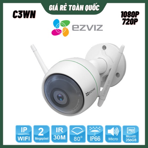 Camera Wifi Ngoài Trời EZVIZ CS-CV310 C3WN 1080p-720p, Có Màu Ban Đêm, Chính Hãng, Bảo Hảnh 24 Tháng