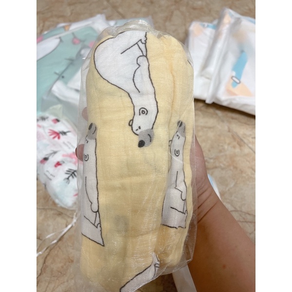 [Chọn mẫu] - Khăn MUSLIN SWADDLE 70% Bambo 30% Organic cotton