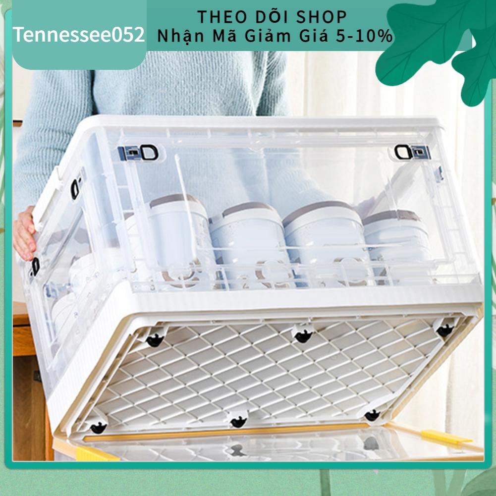 [Hàng Sẵn] Hộp Đựng Đồ Bằng Nhựa Trong Suốt Có Nắp &amp; Bánh Xe Giúp Đựng Đồ Chơi, Quần Áo cho 27/55/88L【Tennessee052】