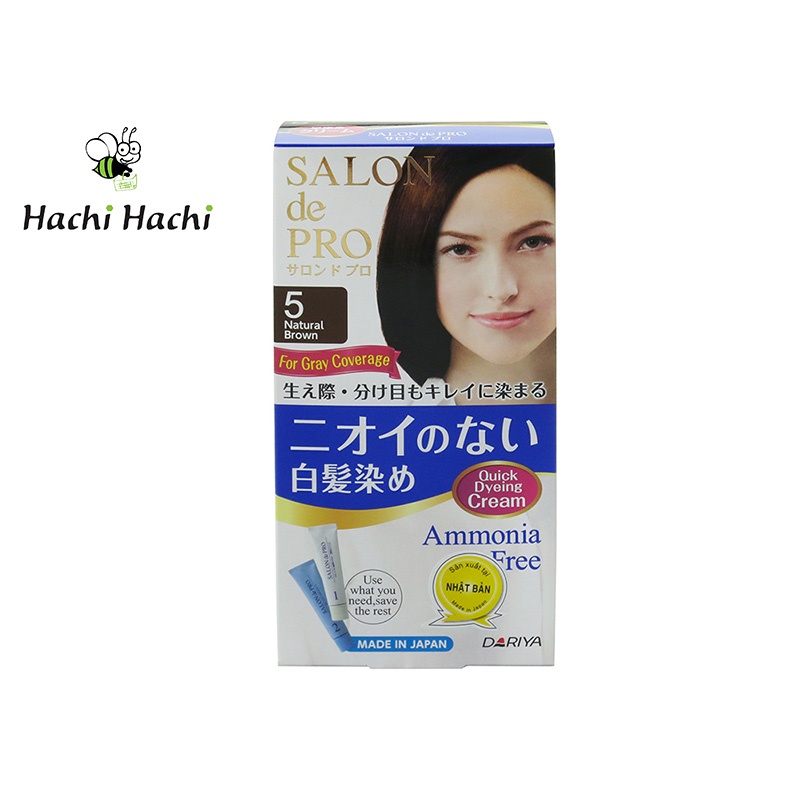 Kem nhuộm tóc Salon de Pro 5 natural brown Dariya 80g - Hachi Hachi Japan Shop