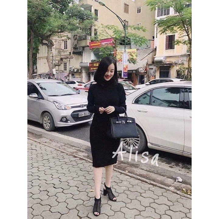 (ẢNH THẬT) VÁY LEN CỔ LỌ DÁNG DÀI CHẤT LEN ĐANH MỊN ĐỦ 4 MÀU | BigBuy360 - bigbuy360.vn