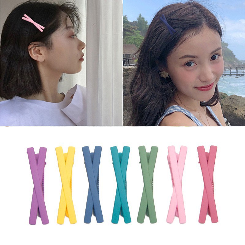 Kẹp Tóc Nơ, Kẹp Tóc Mái Chữ X Orin Đẹp Dễ Thương Phong Cách Hàn Quốc