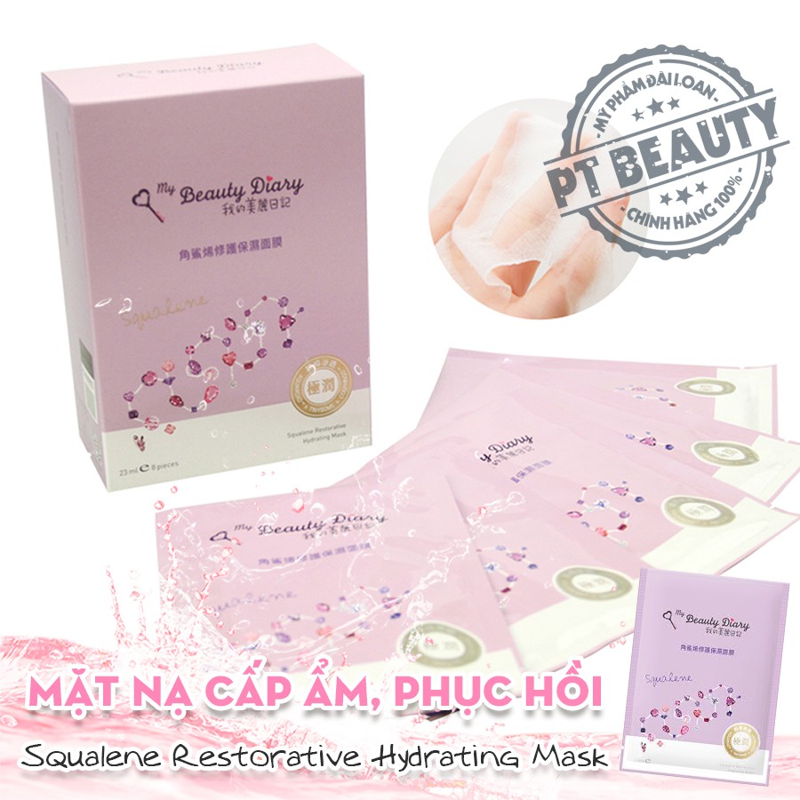 [BUÔN SỈ] Mặt nạ My Beauty Diray Đài Loan Squalene ngăn ngừa lão hộp 8 miếng