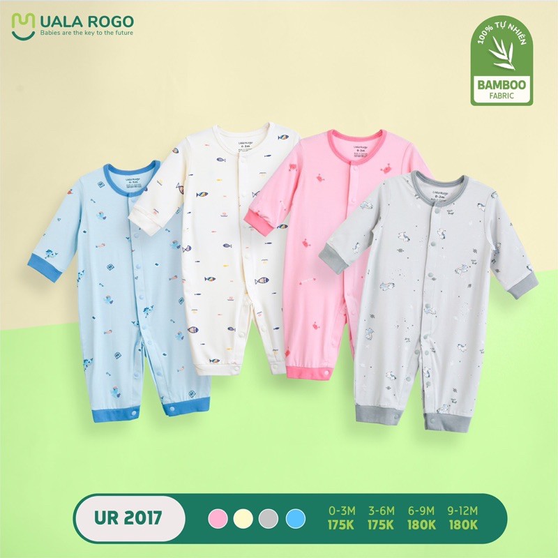 Body dài bamboo bé trai bé gái UALA ROGO (0m-12m)