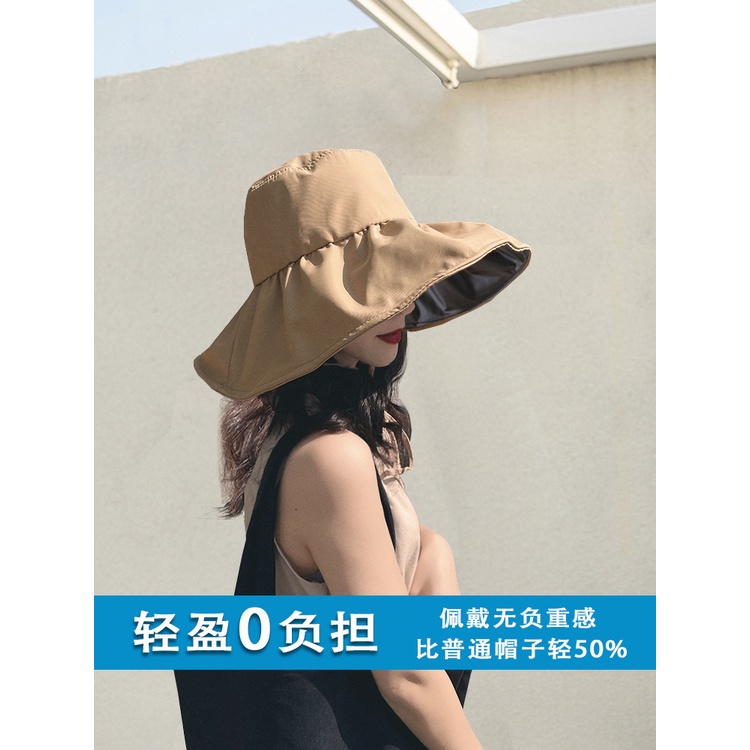 Nón Bucket Màu Đen Chống Tia Cực Tím Chống Tia UV Thời Trang Mùa Hè Cho Nữ