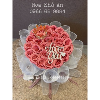 [Kèm túi,thiệp,chữ] Bó hoa sáp 30bông (hoa sáp 4 lớp cao cấp). Ship hoả tốc HN