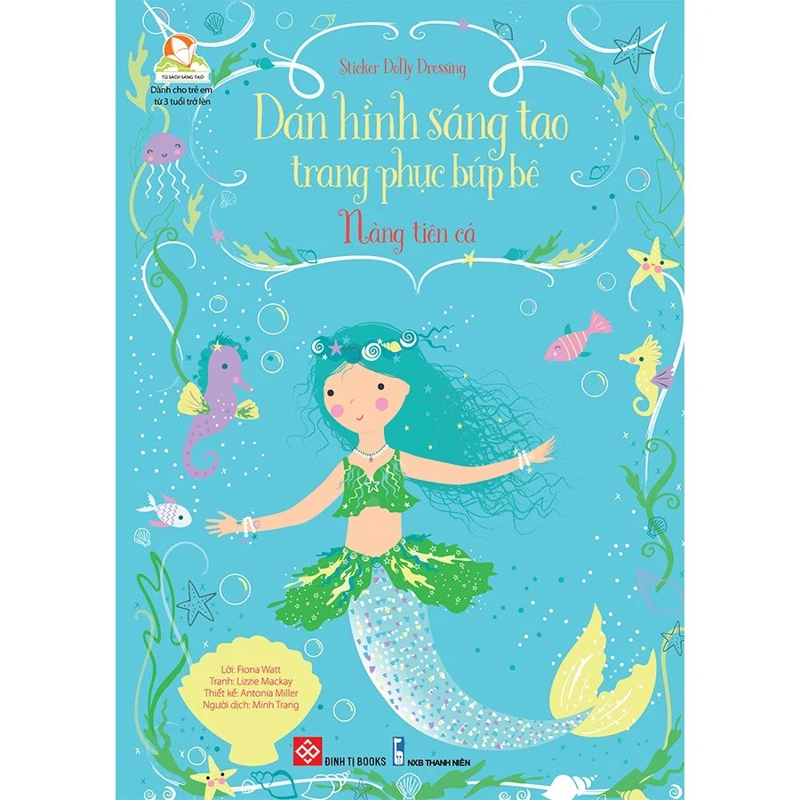 SÁCH - Sticker Dolly Dressing - Dán hình sáng tạo trang phục búp bê - Nàng tiên cá