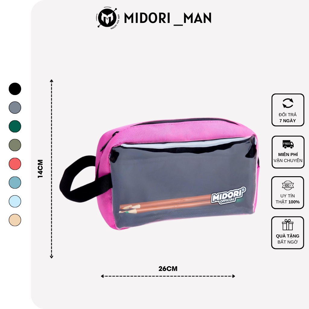 Hộp Bút Đựng Viết Mini Nam Nữ Túi Thời Trang Unisex Canvas Siêu Bền Đẹp local brand Midori For Man