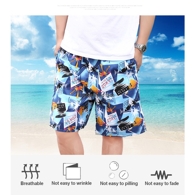 Quần Short Thể Thao Ống Rộng Size Lớn Thoáng Khí Thời Trang Đi Biển Cho Nam