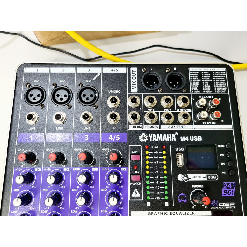 mixer Yamaha new 2021 M4 với 99 hiêu ứng delay echo vang reverd