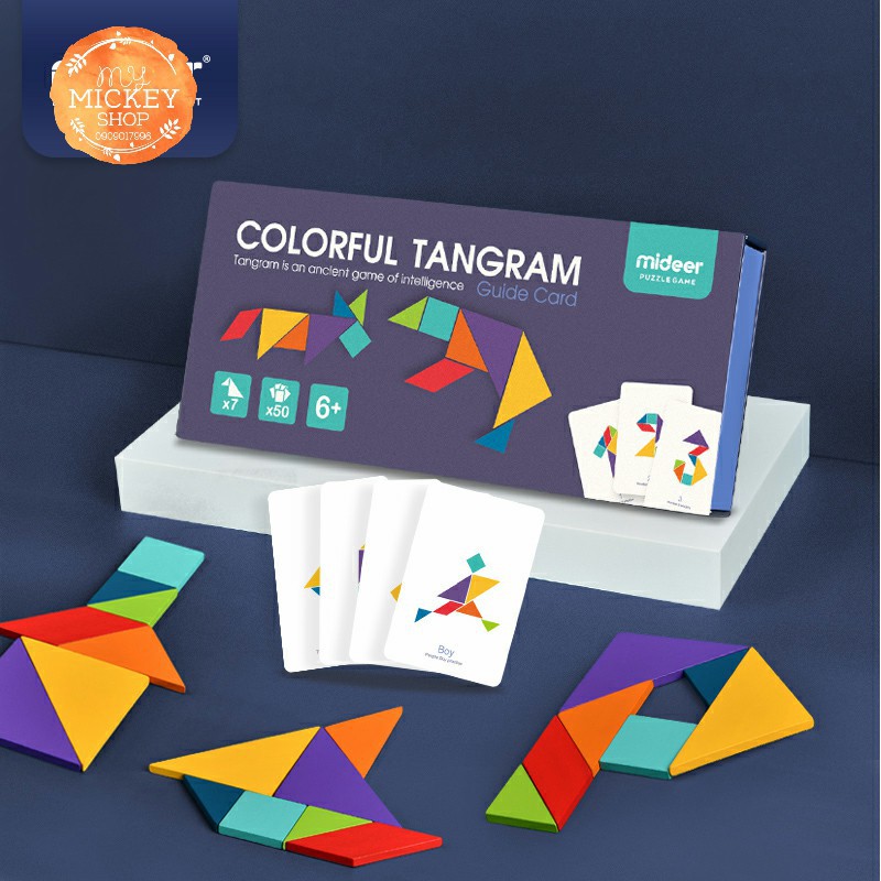 Bộ Xếp Hình Bằng Gỗ Thông Minh Colorful Tangram Mideer Giúp Bé Tập Trung Và Tư Duy