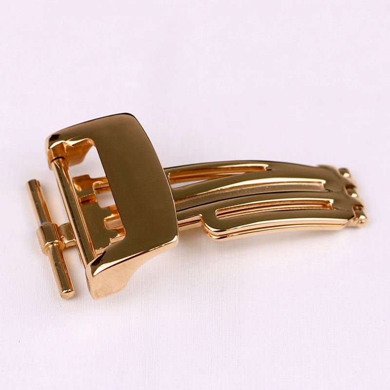 Khóa Gài 18mm Dạng Gập Cho AP GA2100 Dây Đeo Đồng Hồ Bằng Da Cao Su Màu Bạc/Đen/Vàng Hồng