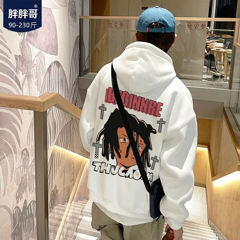 Áo Hoodie Dáng Rộng Tay Dài In Hình Hoạt Hình Rock Boy Mùa Thu Cá Tính Thời Trang Cho Nam Và Nữ