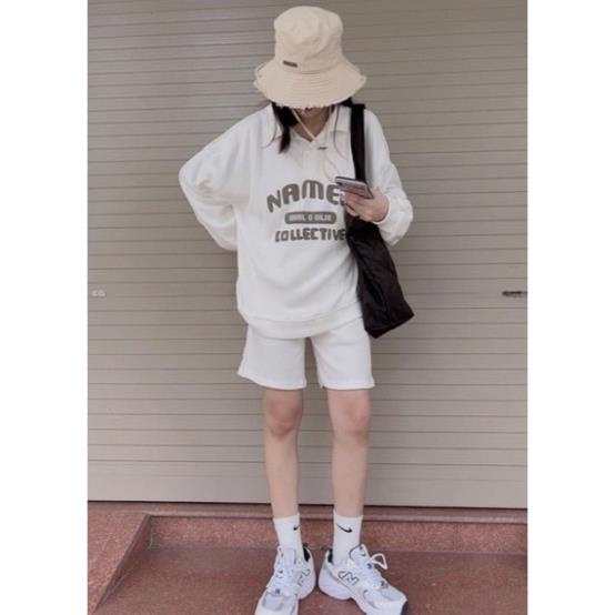 Sét Bộ Thể Thao Polo Named Dáng Rộng Áo Nỉ Có Cổ Unisex Dầy Dặn Siêu Chất( Hàng Sẵn)