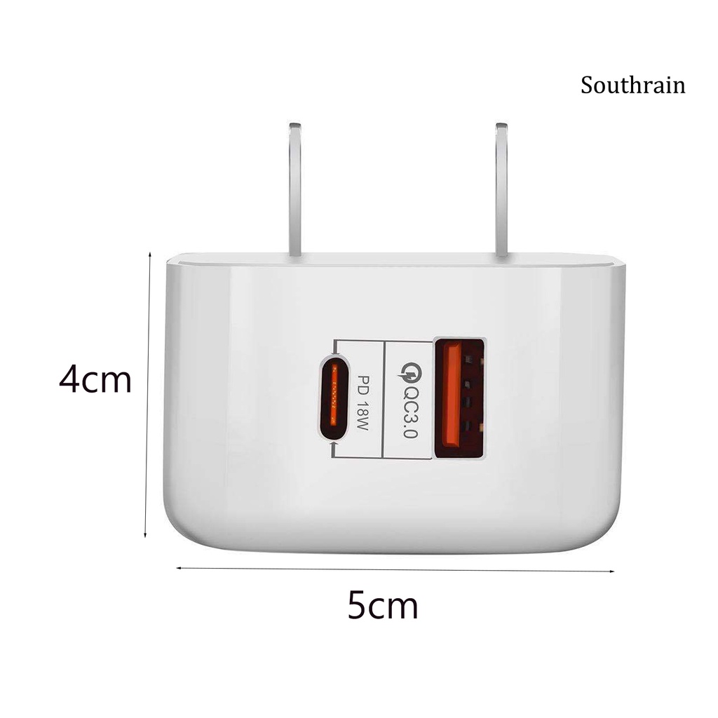 SOU-Charger Plug Fast Charging Plug And Play ABS USB C Power Adapter for iPhone 12/12 mini/XR/11/ for iPad