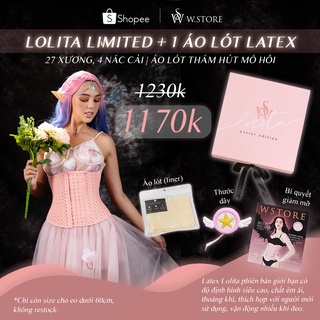 [Combo Latex + Liner] Gen Nịt Bụng Latex Hồng WSTORE -  LOLITA Limited Bản Giới Hạn - Gen 27 Xương Thoáng Khí Chính Hãng