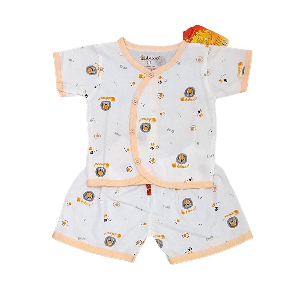 Bộ quần áo sơ sinh Babiboo Tay ngắn cài chéo họa tiết xinh xắn cho bé - BBC06N